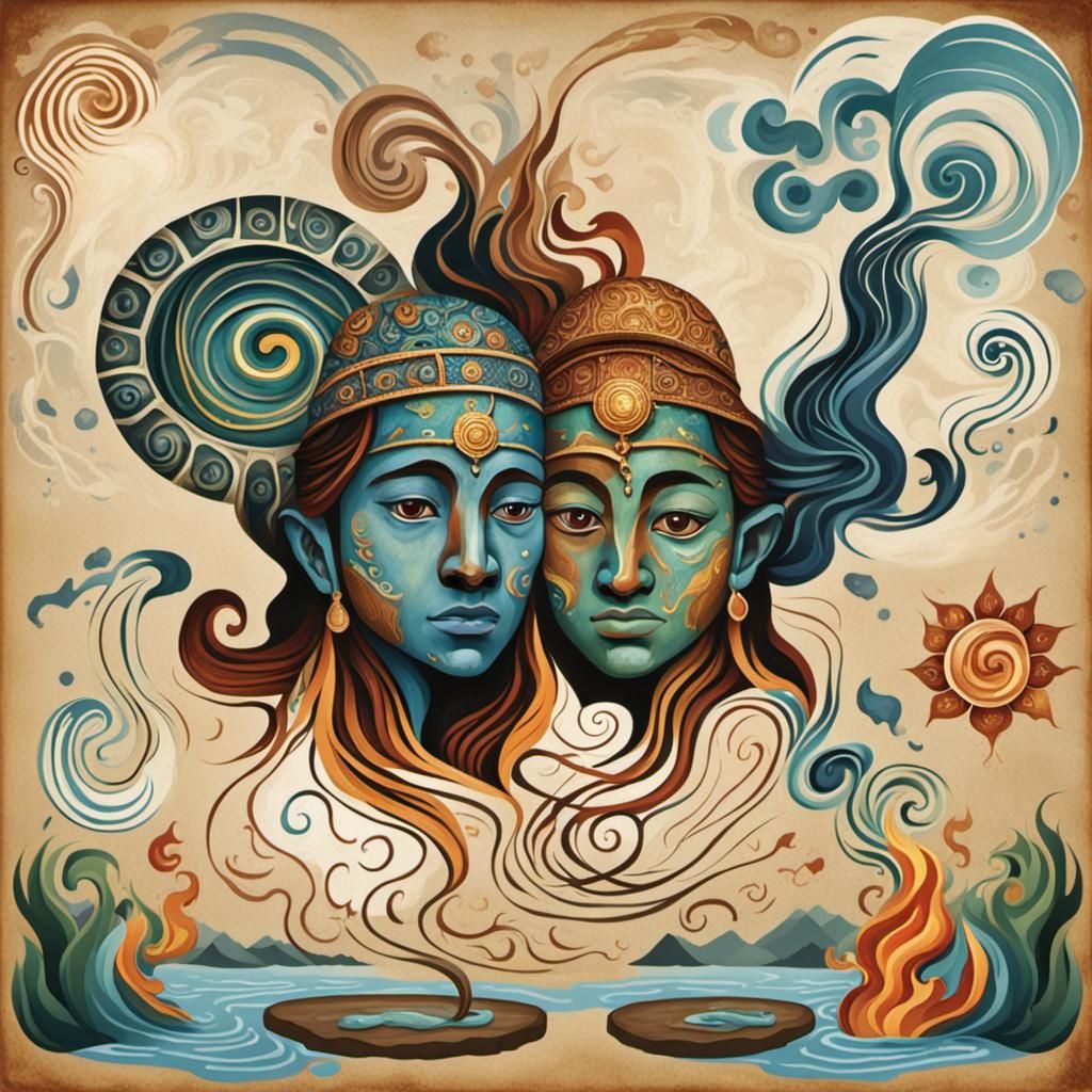 Twins Telling the Story of the Five Elements