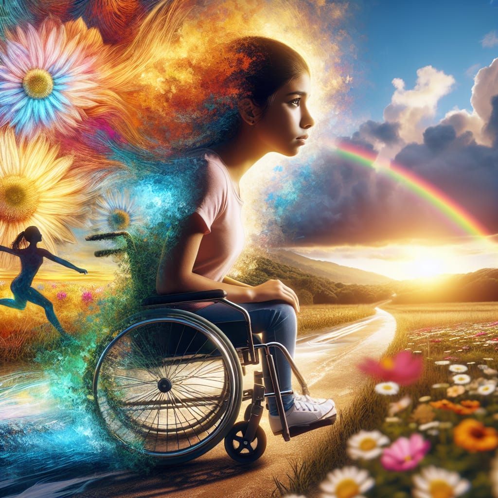 Radiant Field: A Double Exposure of Hope and Freedom