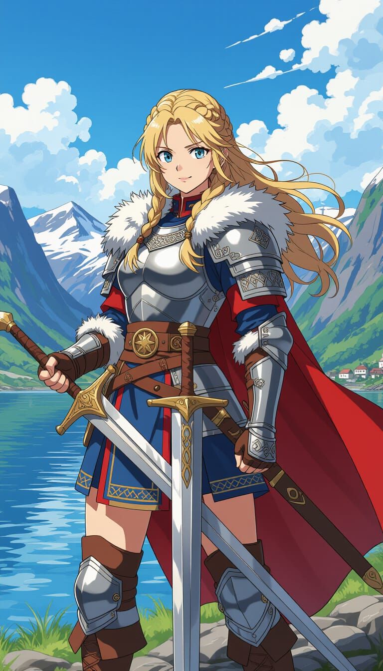Harald Hardrada as Anime-Style Viking Girl