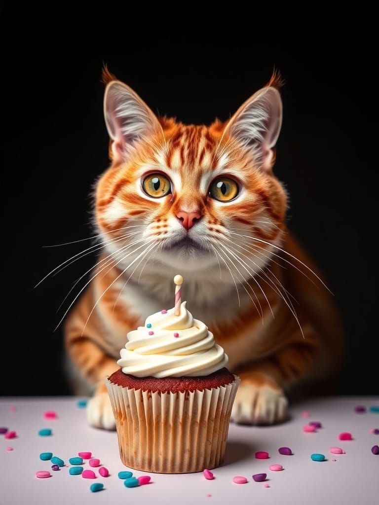 Cat and Cupcake Fantasy Art