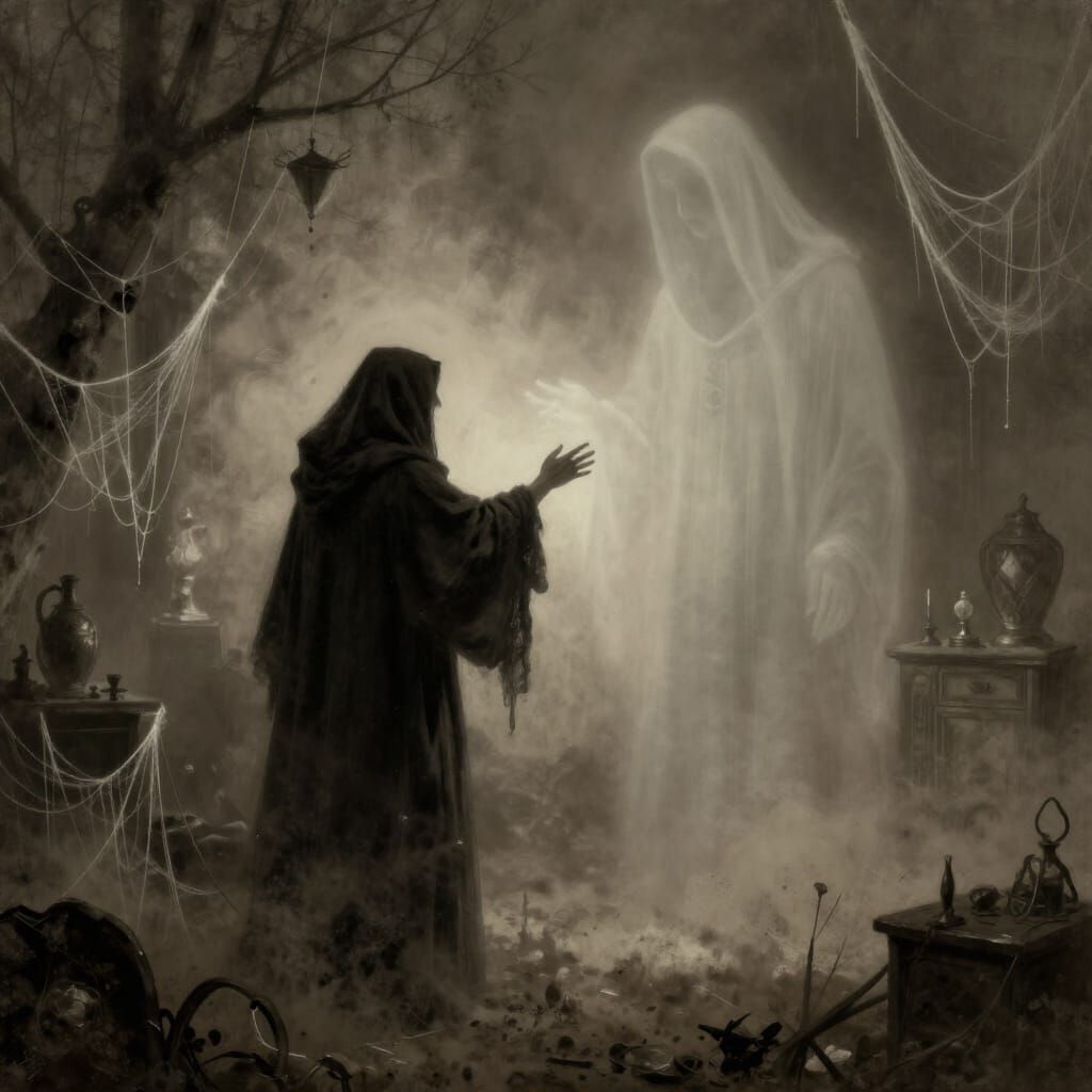 Surreal Figure Reaches for Ghostly Past