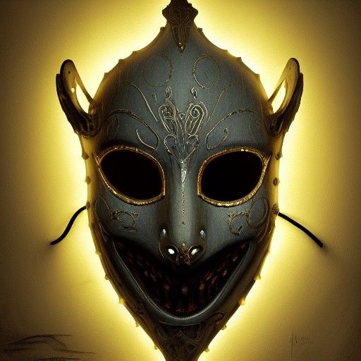 Ominous Baroque Masquerade Mask, Hyperdetailed