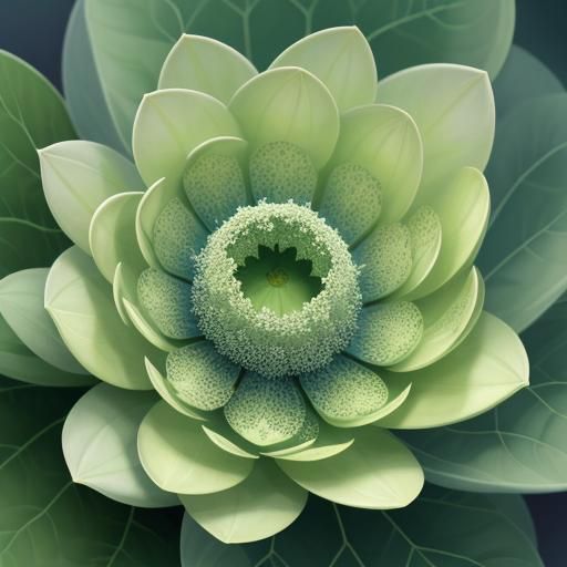 Surreal Euphorbia Botanical Illustration in Ethereal Light