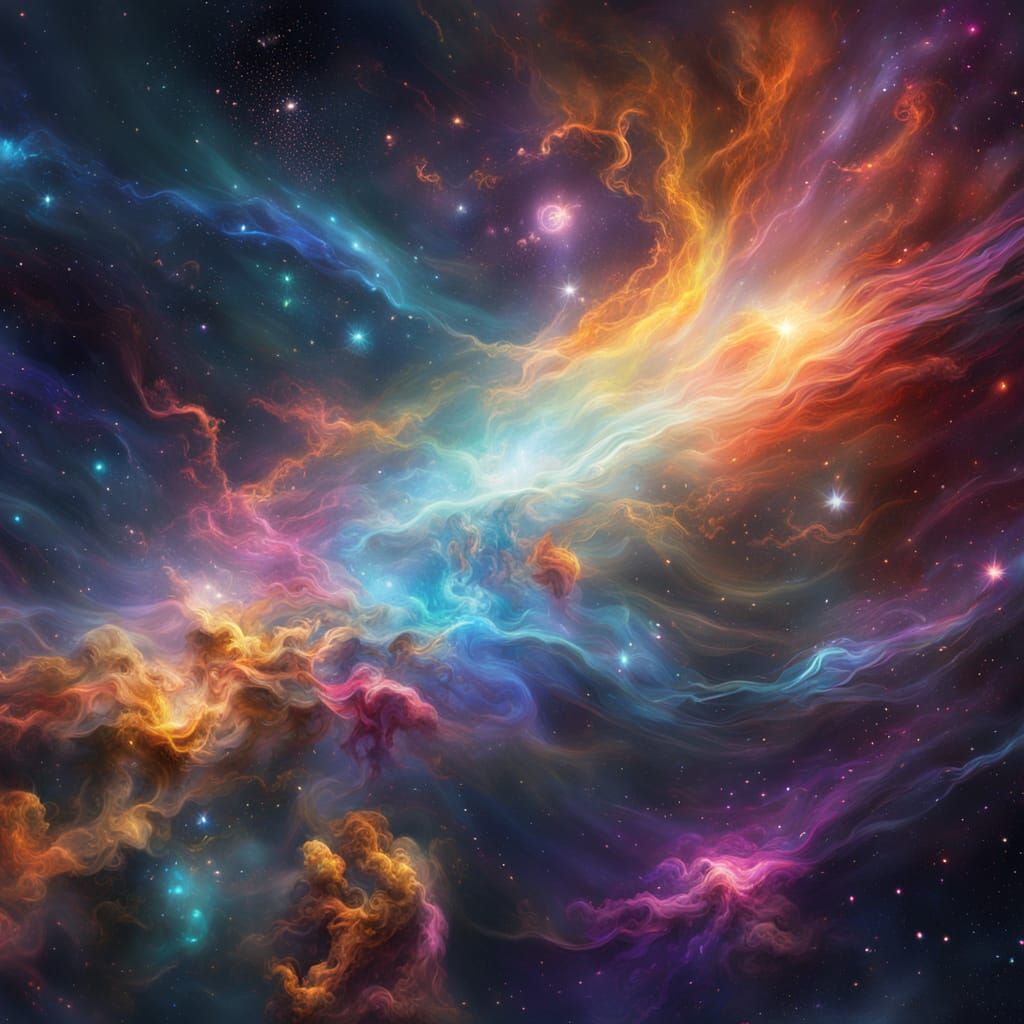 Celestial Filaments in Space as Digital Art