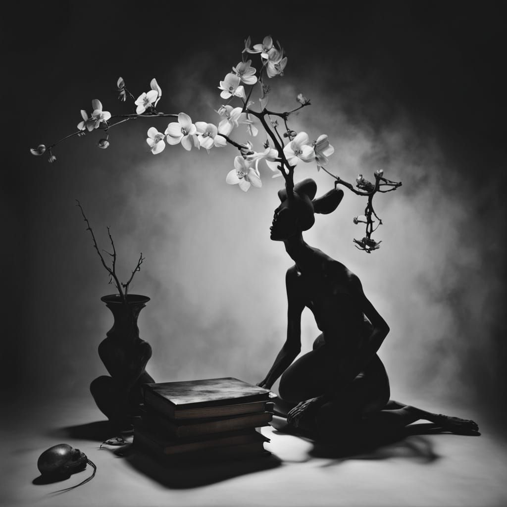 Macabre Surrealist Creature in Vintage Room