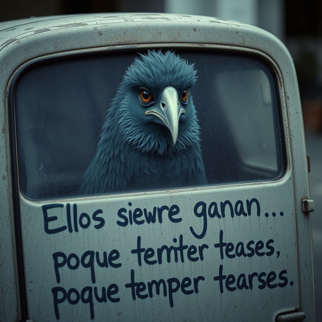 Vulture Perched on ATM in Somber Photographic Style