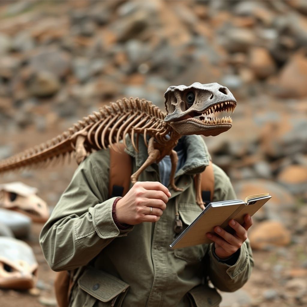 Paleontologist loves dinosaurs...perhaps,  too much