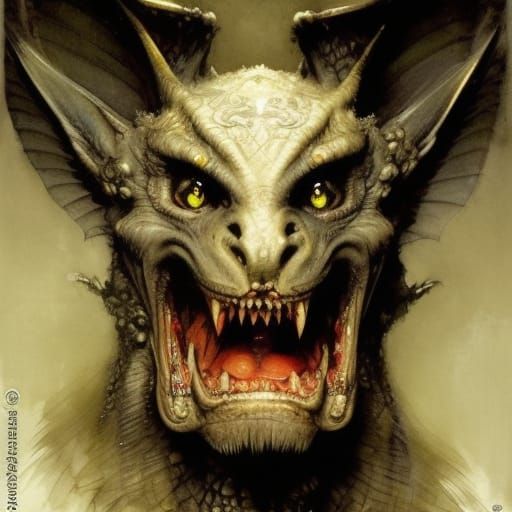 Vampire Gargoyle Portrait in Fantasy Art Style