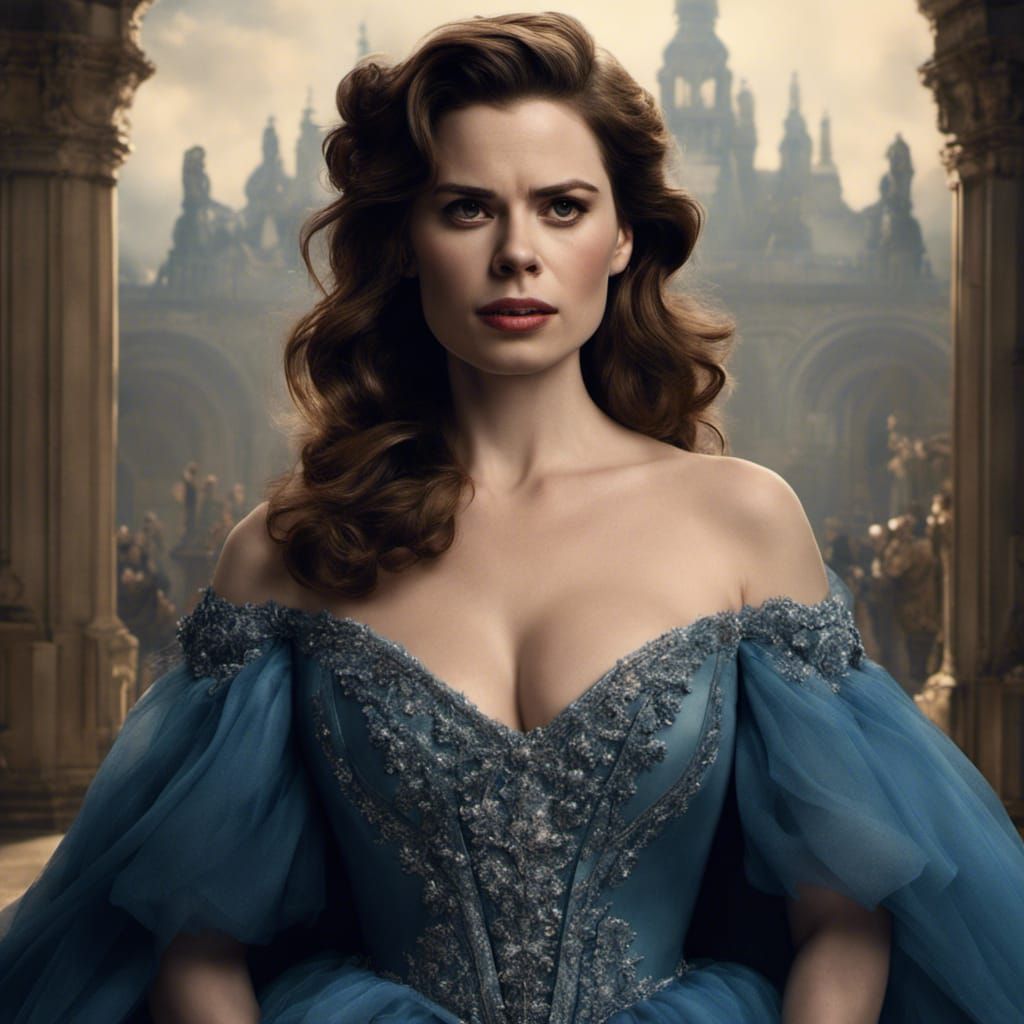 Hayley Atwell in Blue Ball Gown: Digital Matte Painting