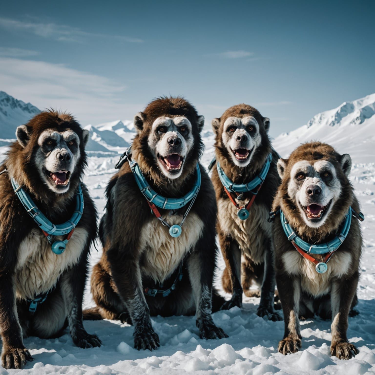 Zombie Monkey Clown Antarctic Epic Cinematic Still