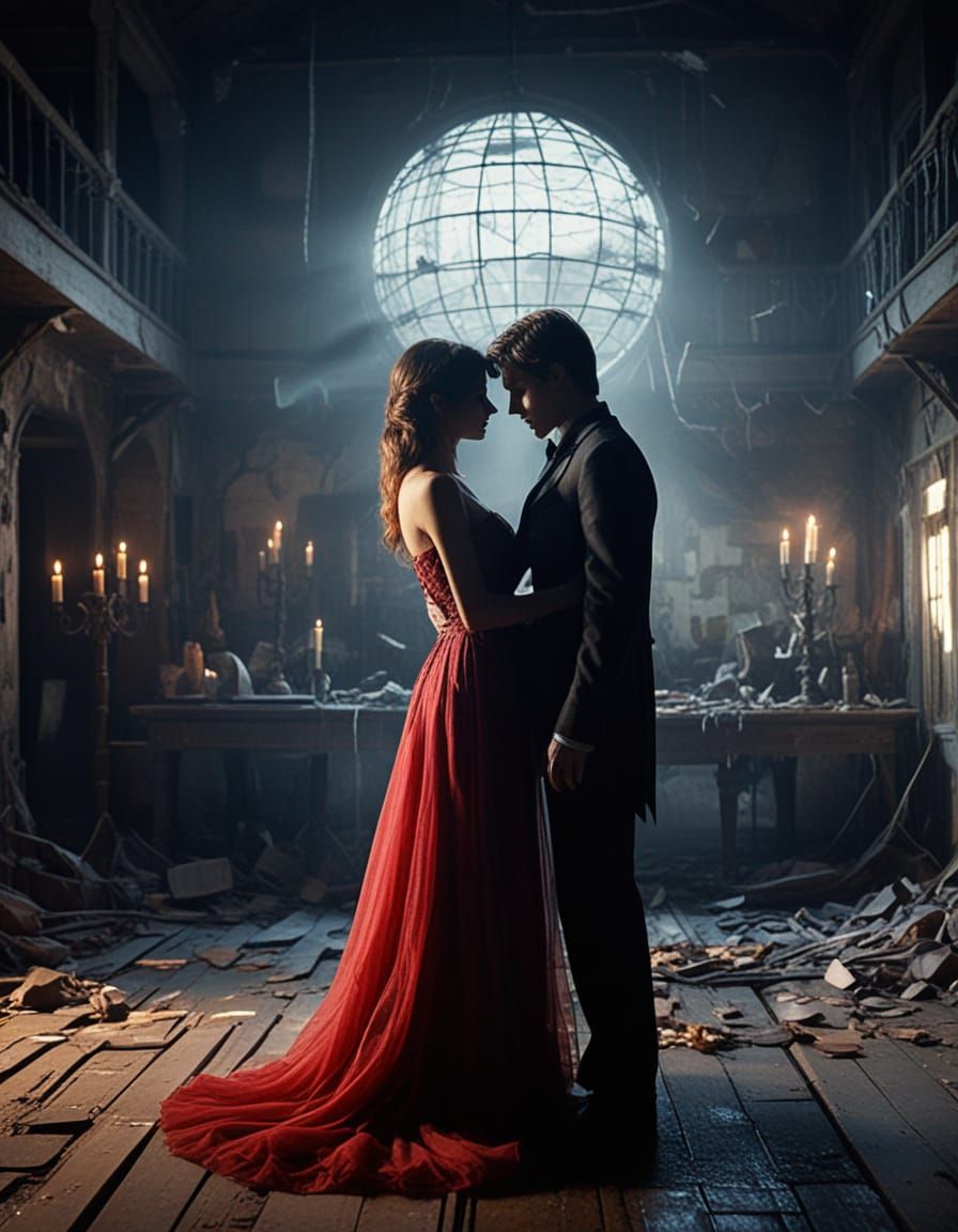 Eerie Dystopian Surrealism: Forgotten Prom in Decaying Gym