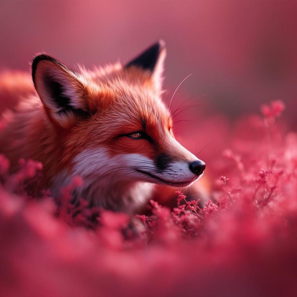 Relaxed Fox in Photorealistic Digital Art
