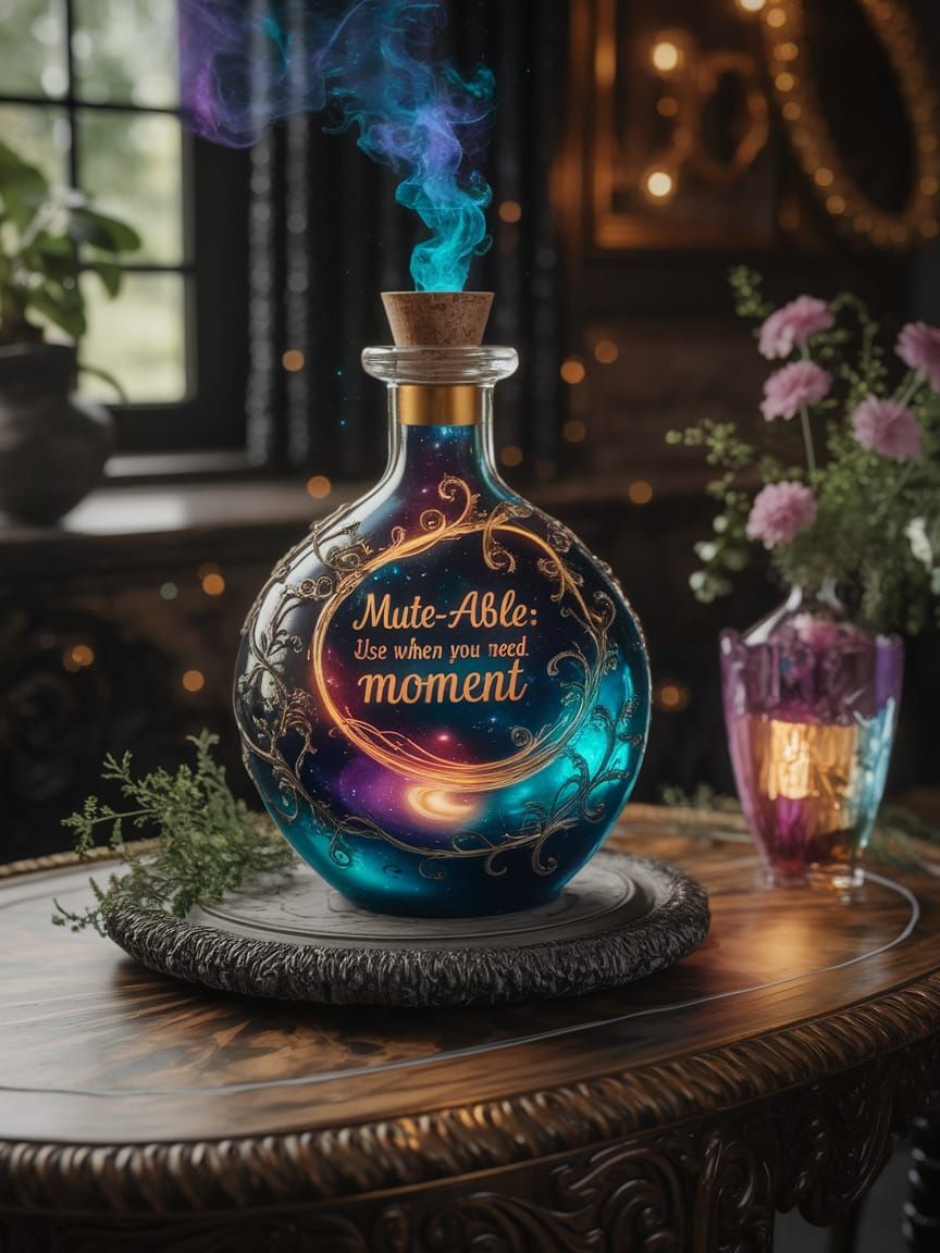 Magical Potion Bottle in Grinling Gibbons Style