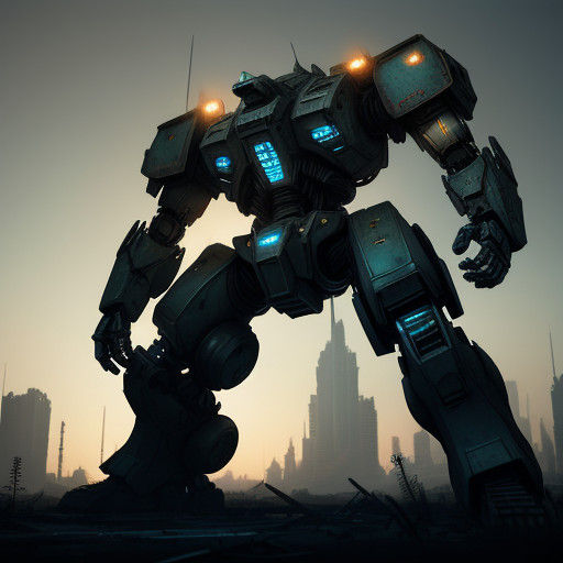Gritty Industrial Mech Dominates Ruined Cityscape in Cinemat...
