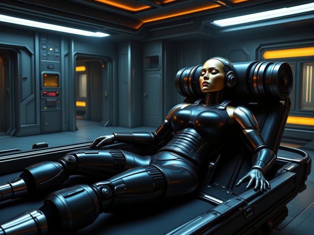 Seven of Nine in Cryo-Capsule Aboard Voyager