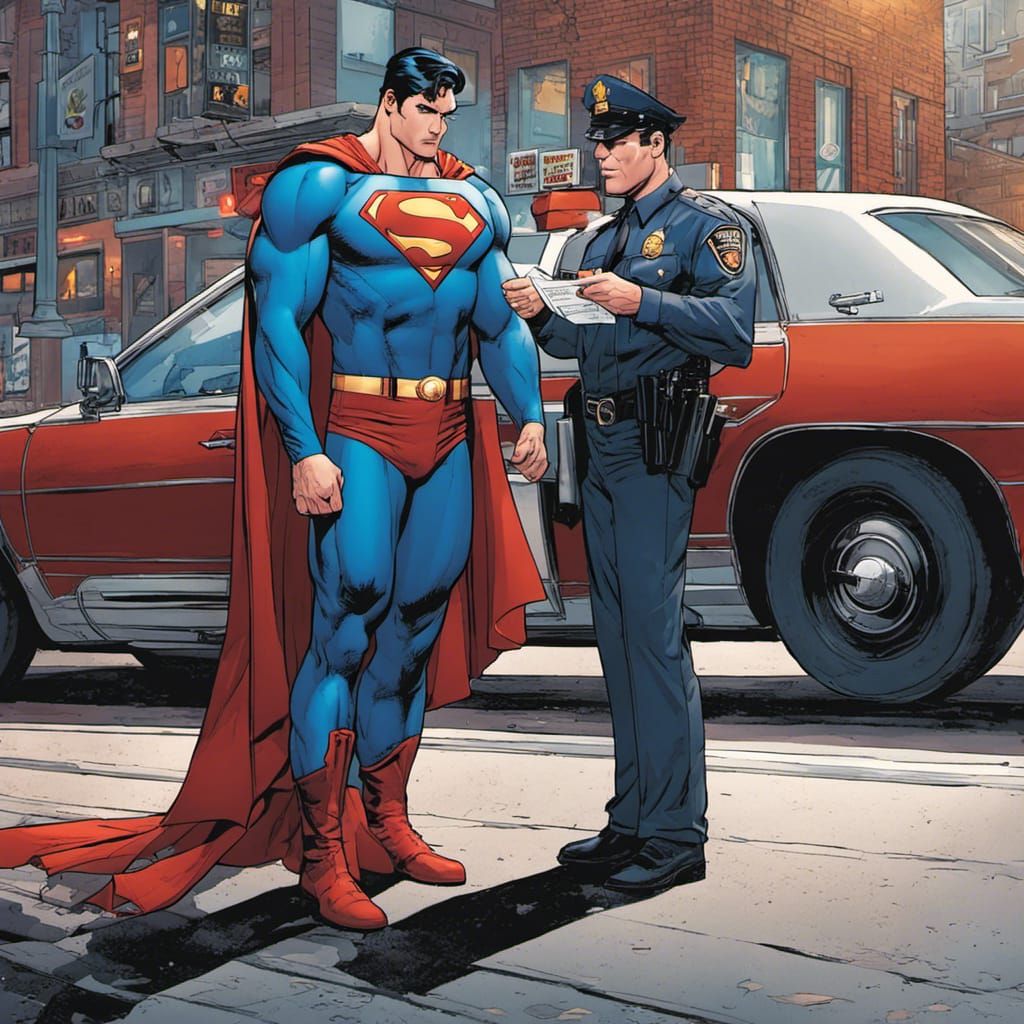 Superman gets a ticket. Sometimes even superpowers don't help.