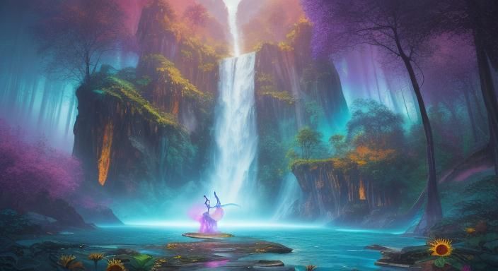 Vibrant Oshun Portrait with Astral Energy, Digital Art