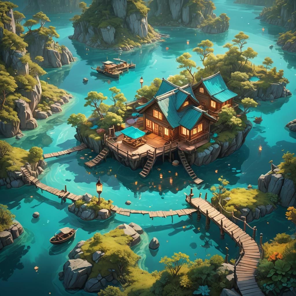 Fantasy Cabin Retreat on Floating Islands
