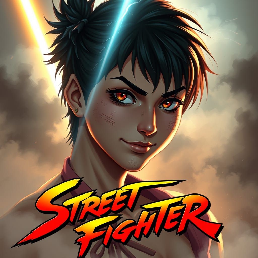 Sakura Kasugano in Hyper-Realistic Cyberpunk Style