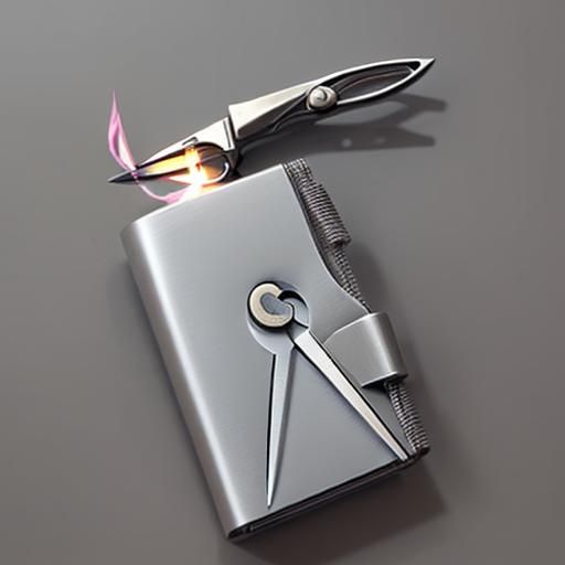 Stylish Combination Cuticle Scissors and Lighter in Chrome