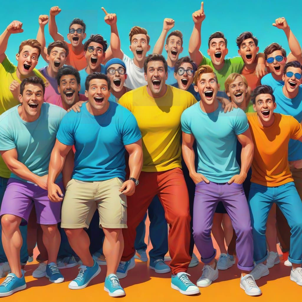 Men's Legs Contest in Colorful Chaos