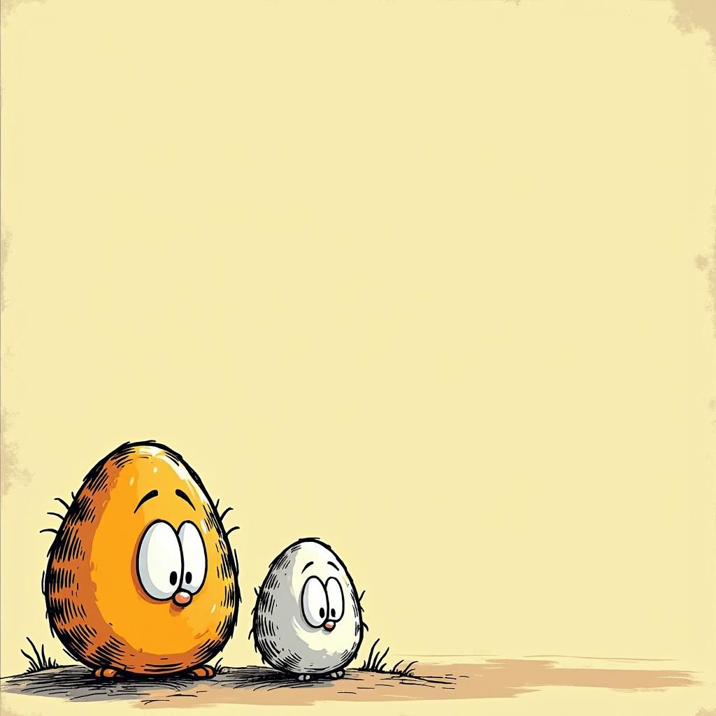 Cartoon Egg Characters in Comic Book Style