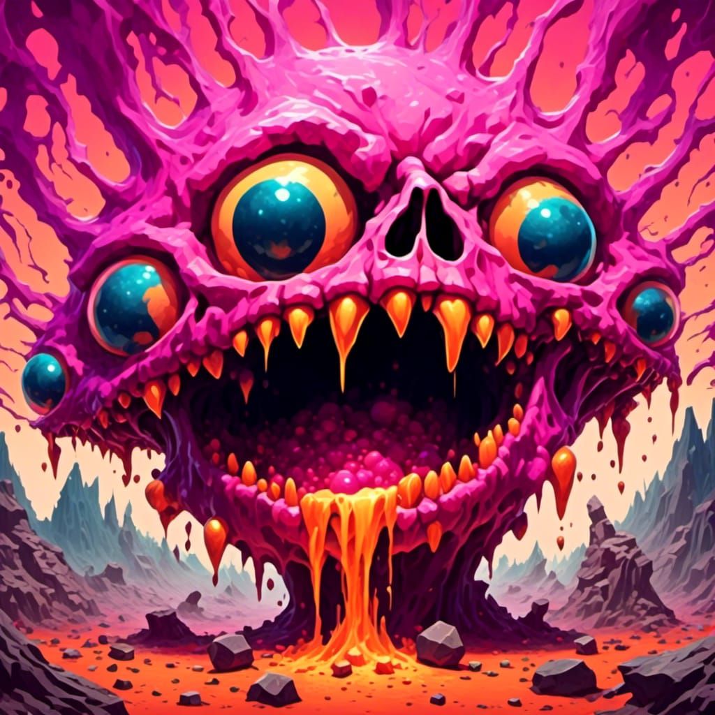 Surreal Monster Mouth Reveals Sunset Village