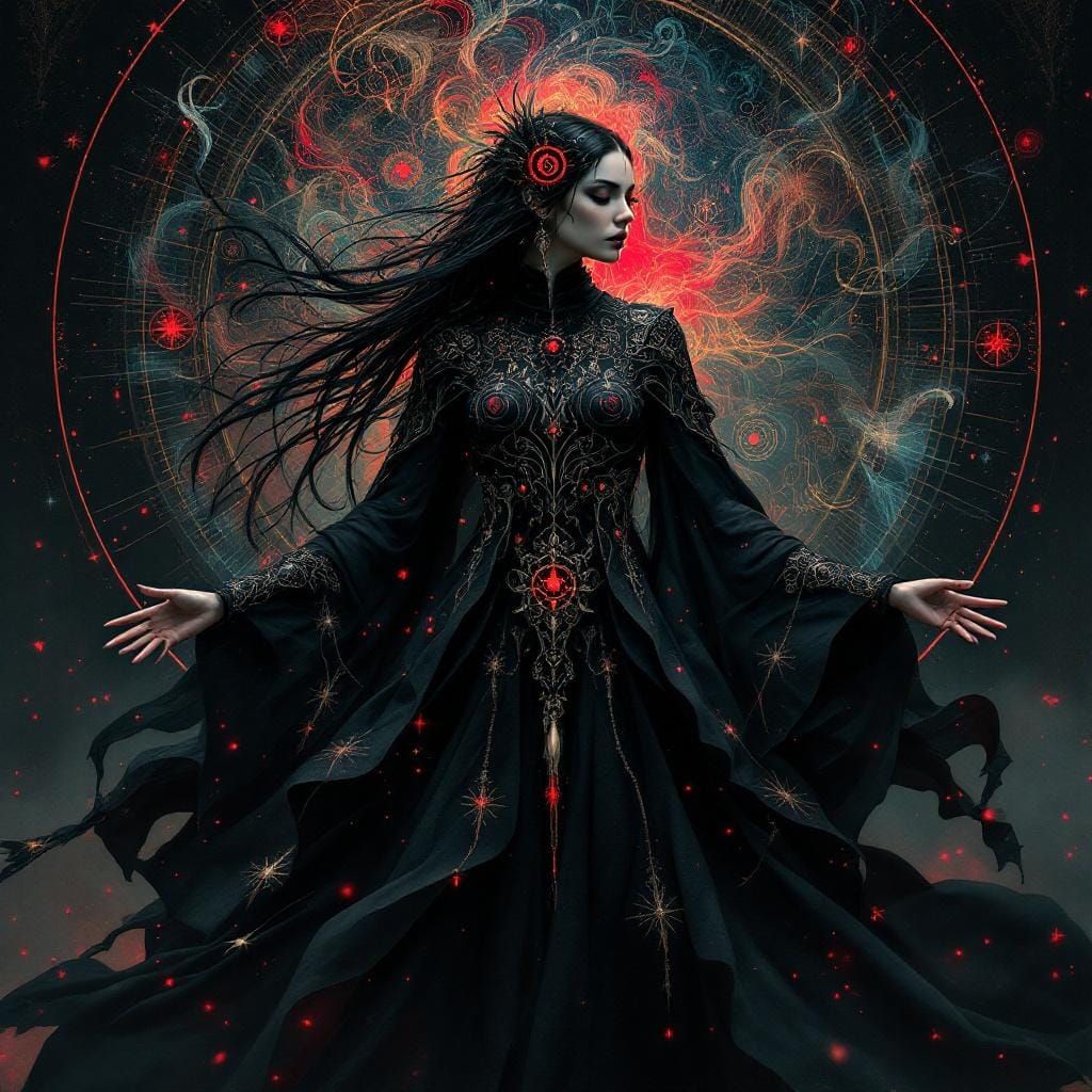 Mystical Woman in Neo-Gothic Fantasy Style