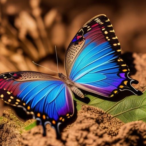 Ethereal Butterfly Woman in Art Nouveau Style