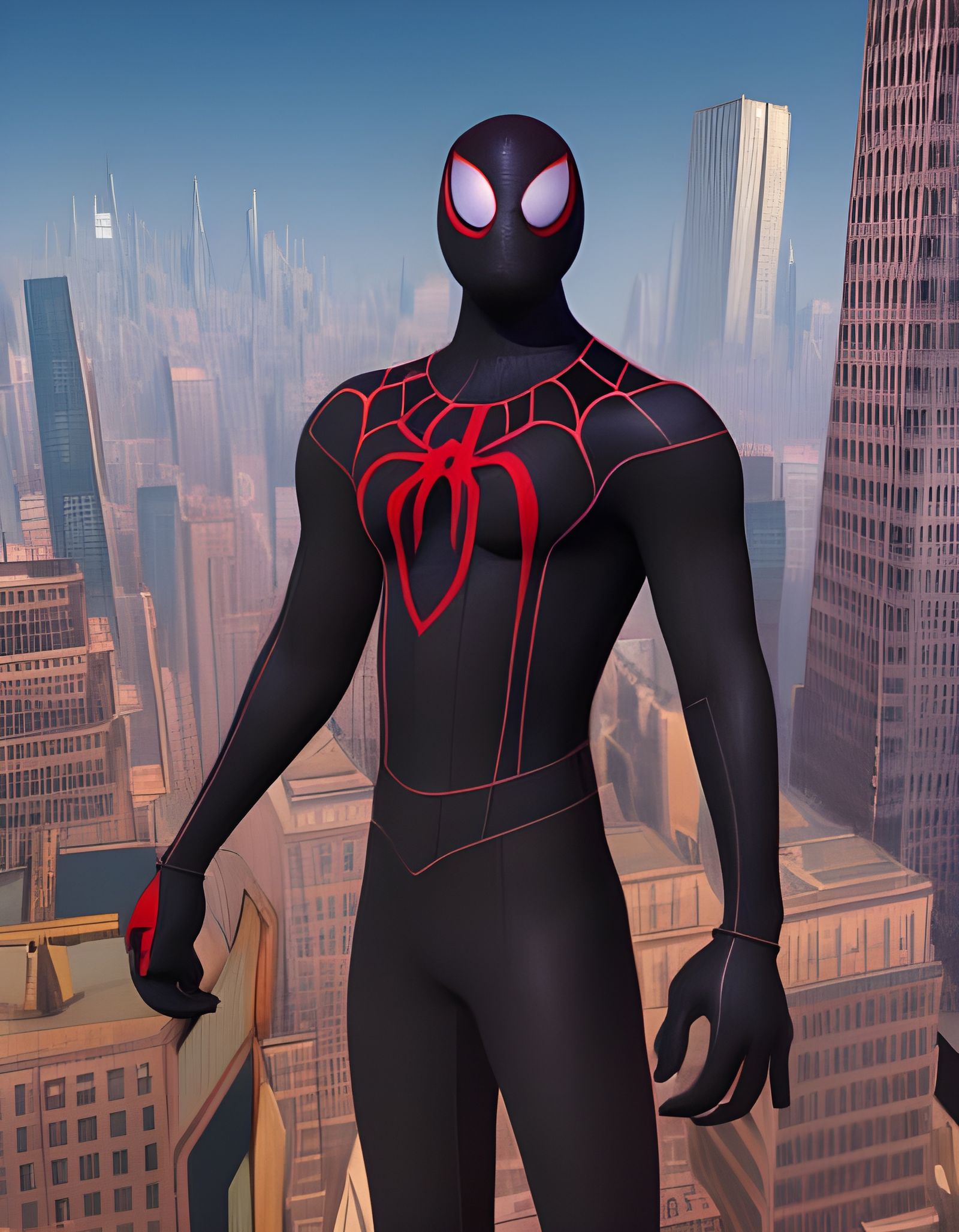 Miles Morales Spider-Man Overlooking New York City