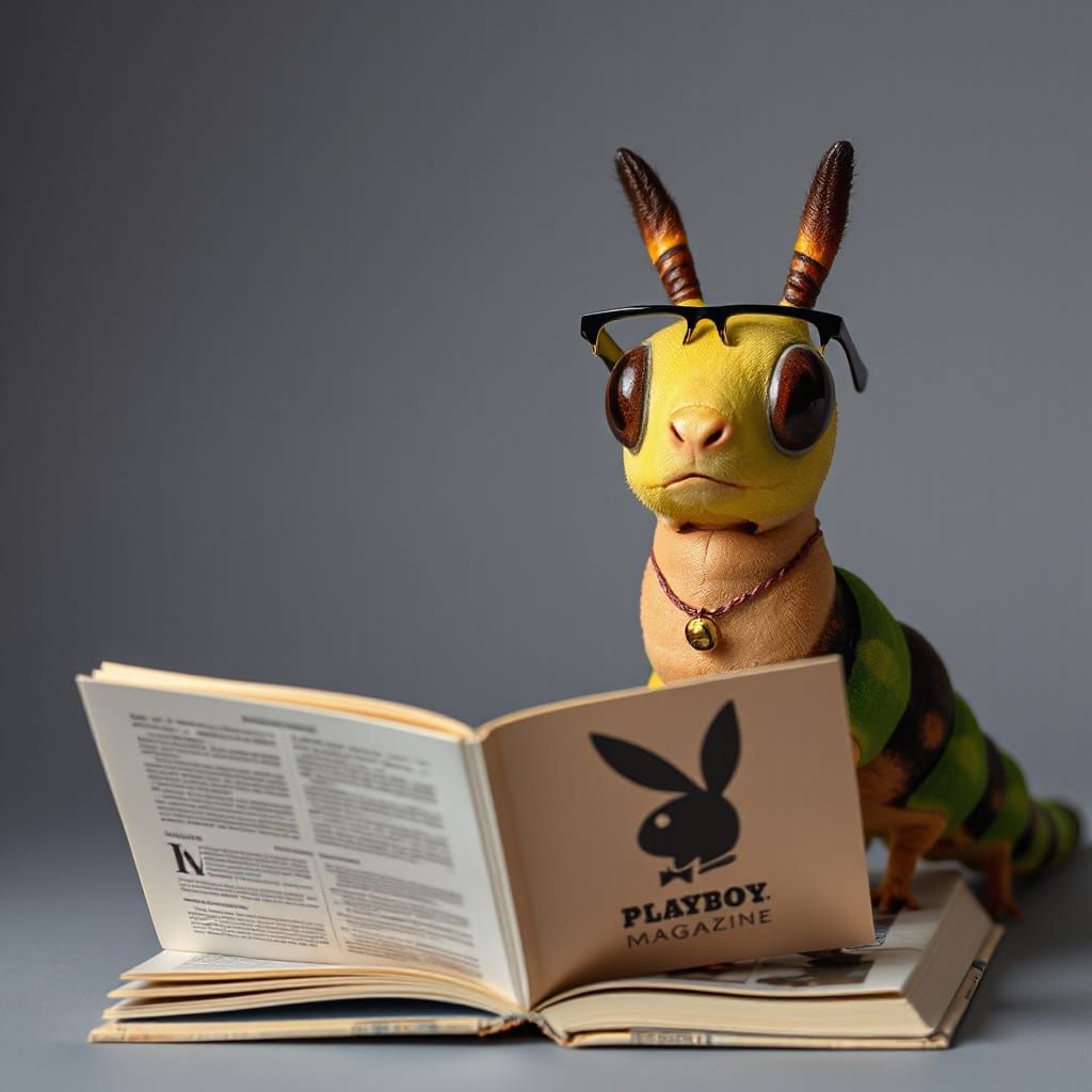 Caterpillar Reads Playboy Magazine