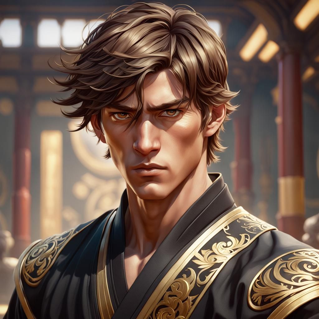 Boy in Martial Arts Attire Concept Art