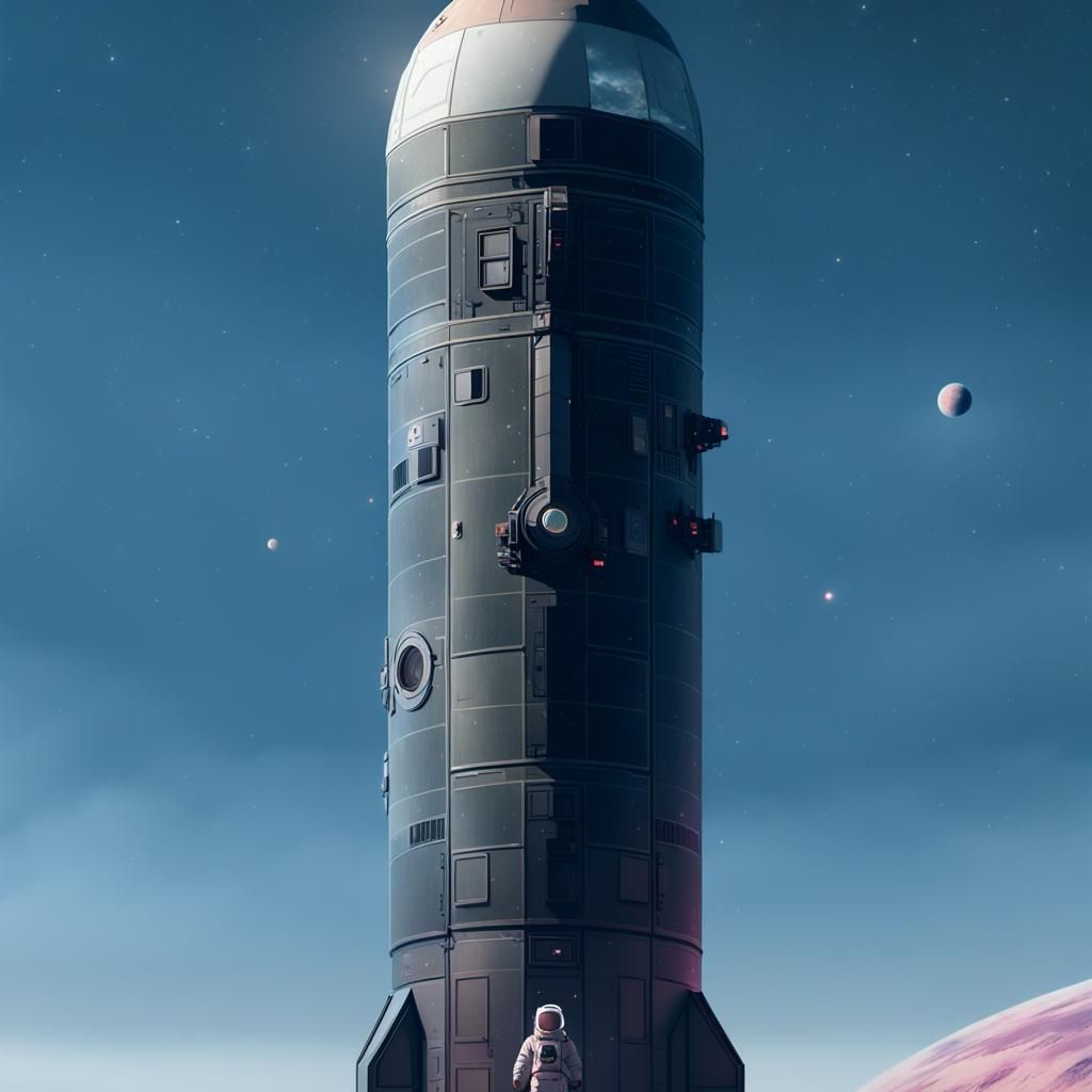 Astronaut on Distant Planet in 3D Anime Art