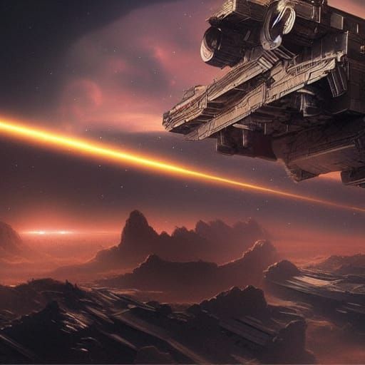 Epic Space Trucking Digital Matte Painting