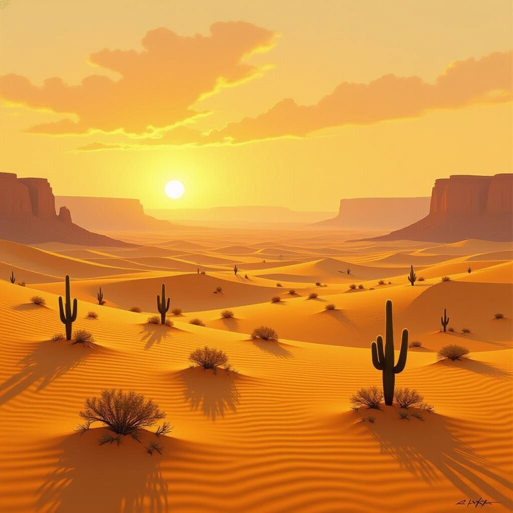 Desert Vista Inspired by Bierstadt, Mead, and Beksinski