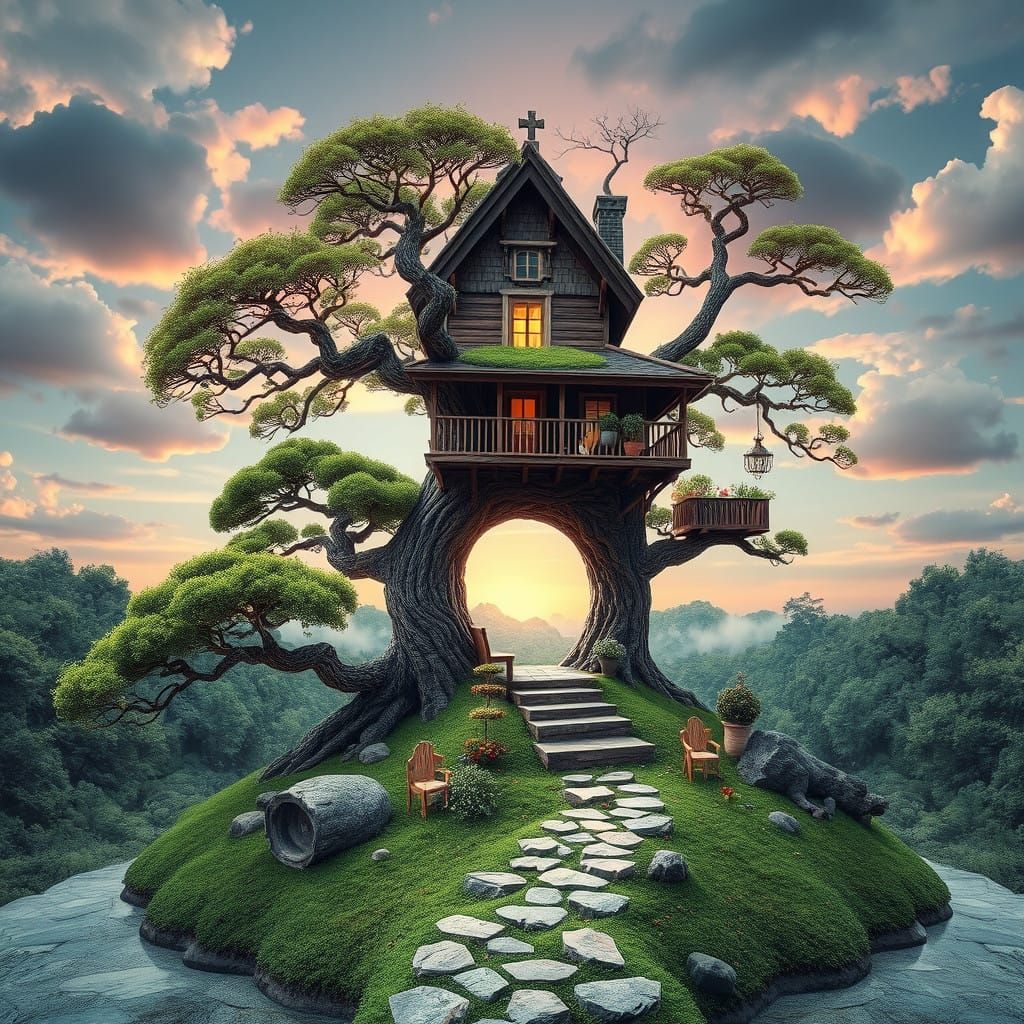 Enchanted Pathway to Bonsai Oasis