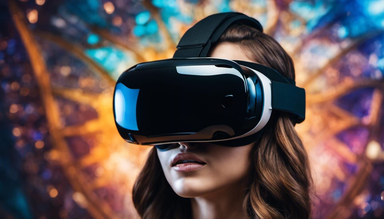 VR Headset User in Fantasy World