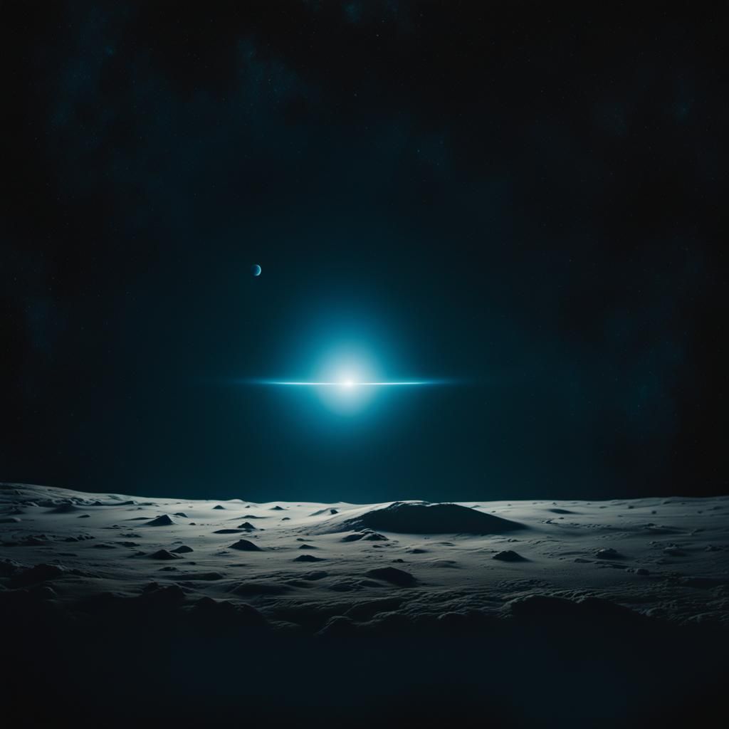 Blue Dot in Space: Cinematic Film Still