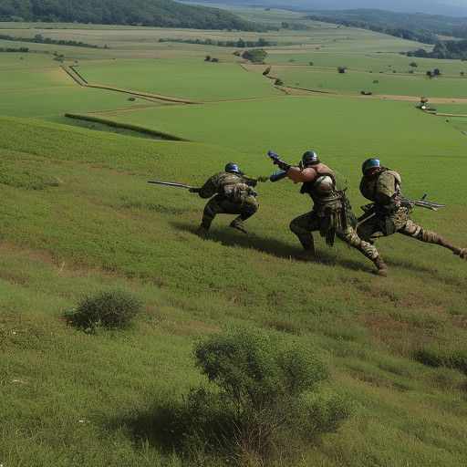 Warrior Defies Gravity in Ancient Countryside