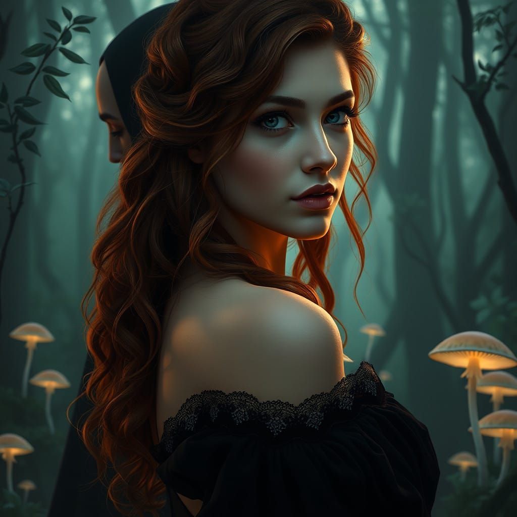 Mystical Encounter in a Whimsical Forest