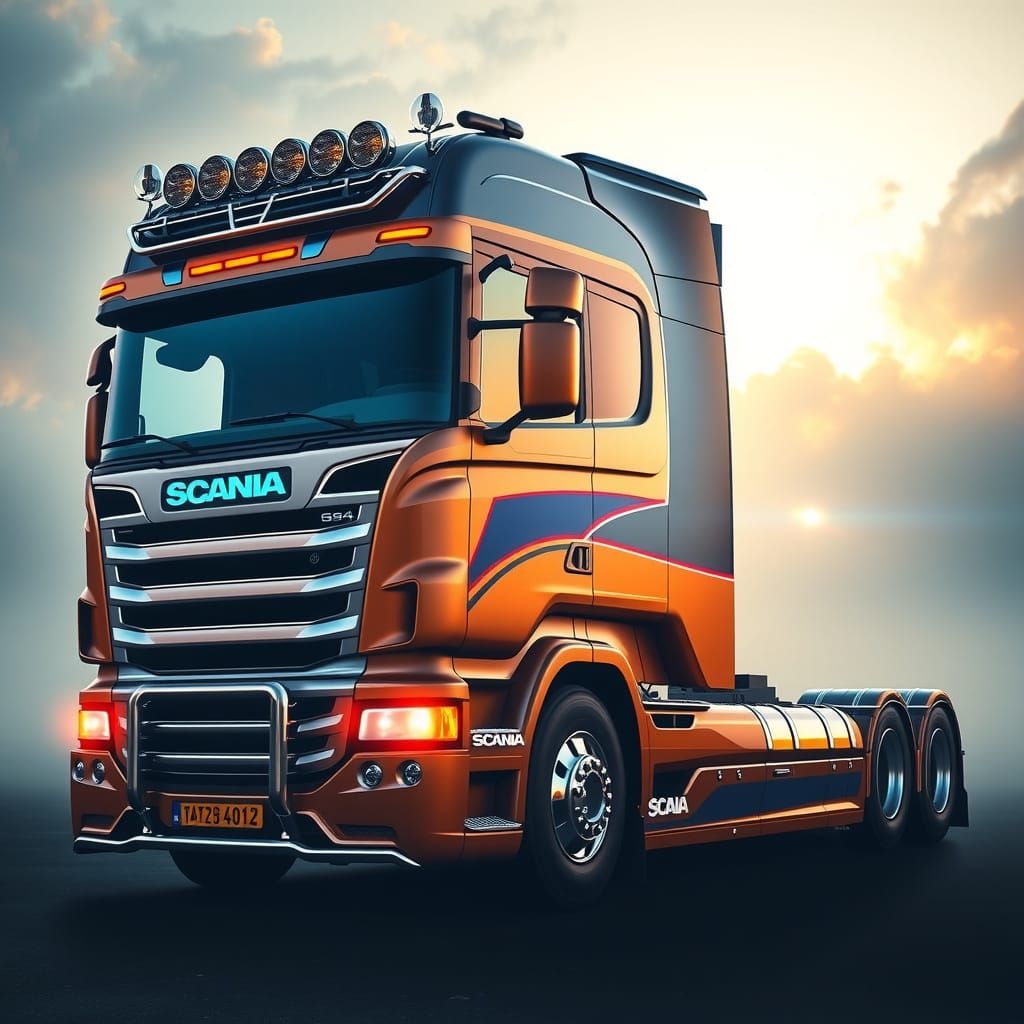 Majestic Scania Truck in Stylized Realism