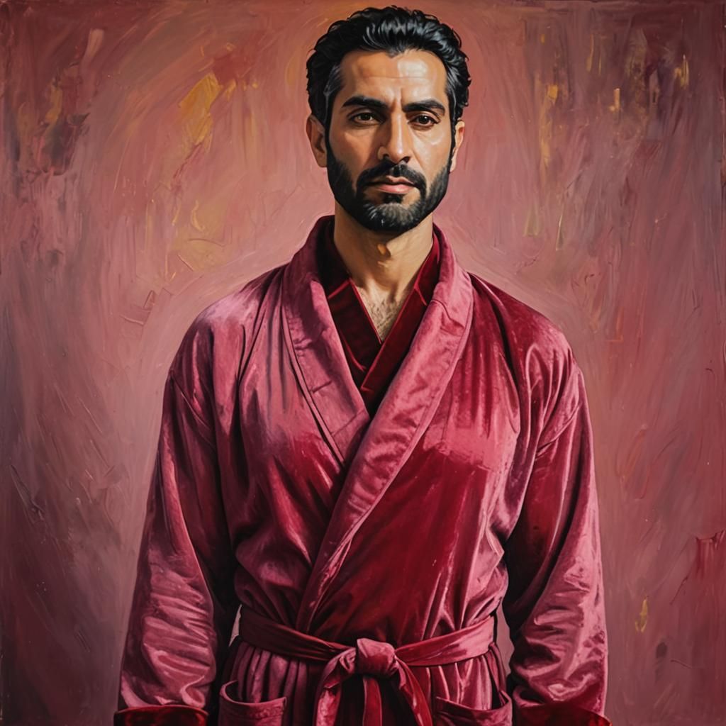 Expressionist Portrait of Man in Velvet Robe