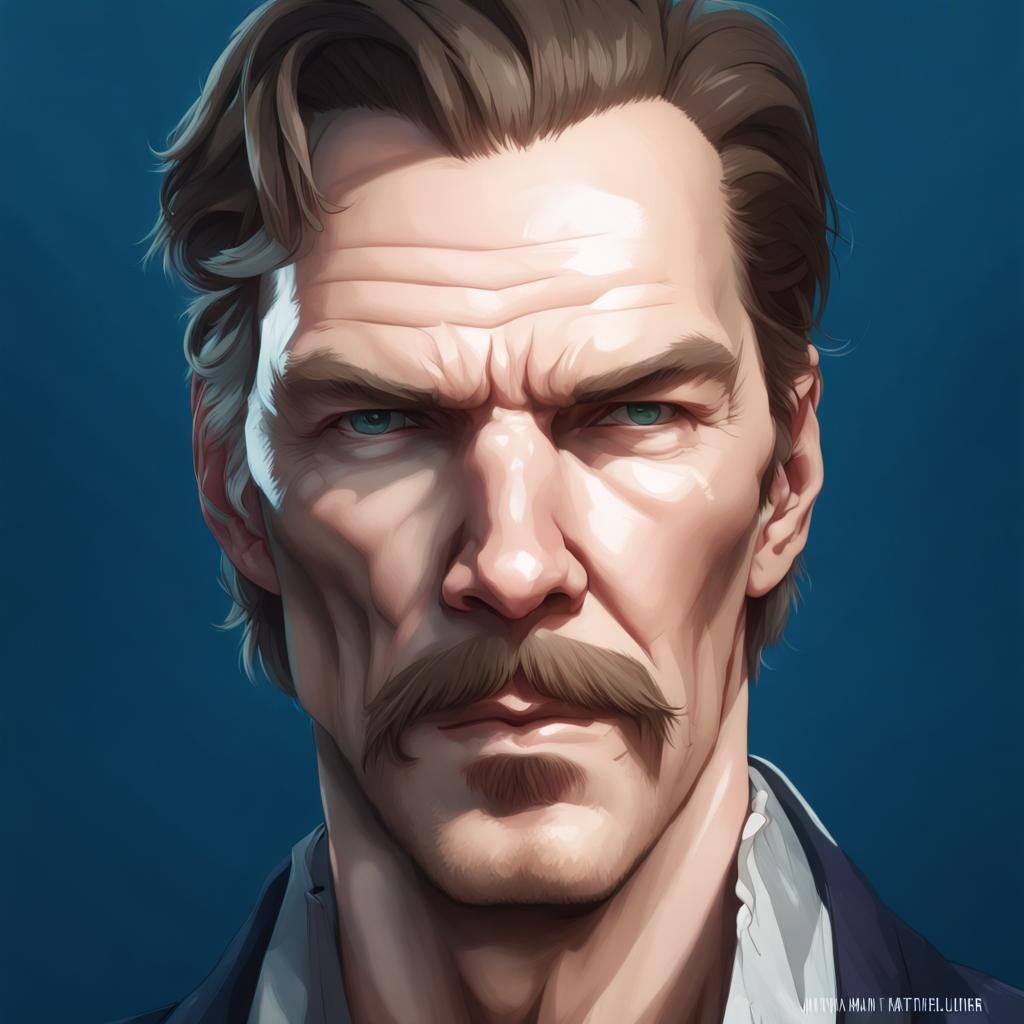 Revolver Ocelot Portrait in Hyperdetailed Style