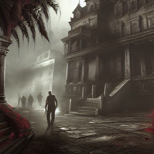 Fantastical Resident Evil Matte Painting in Deep Color