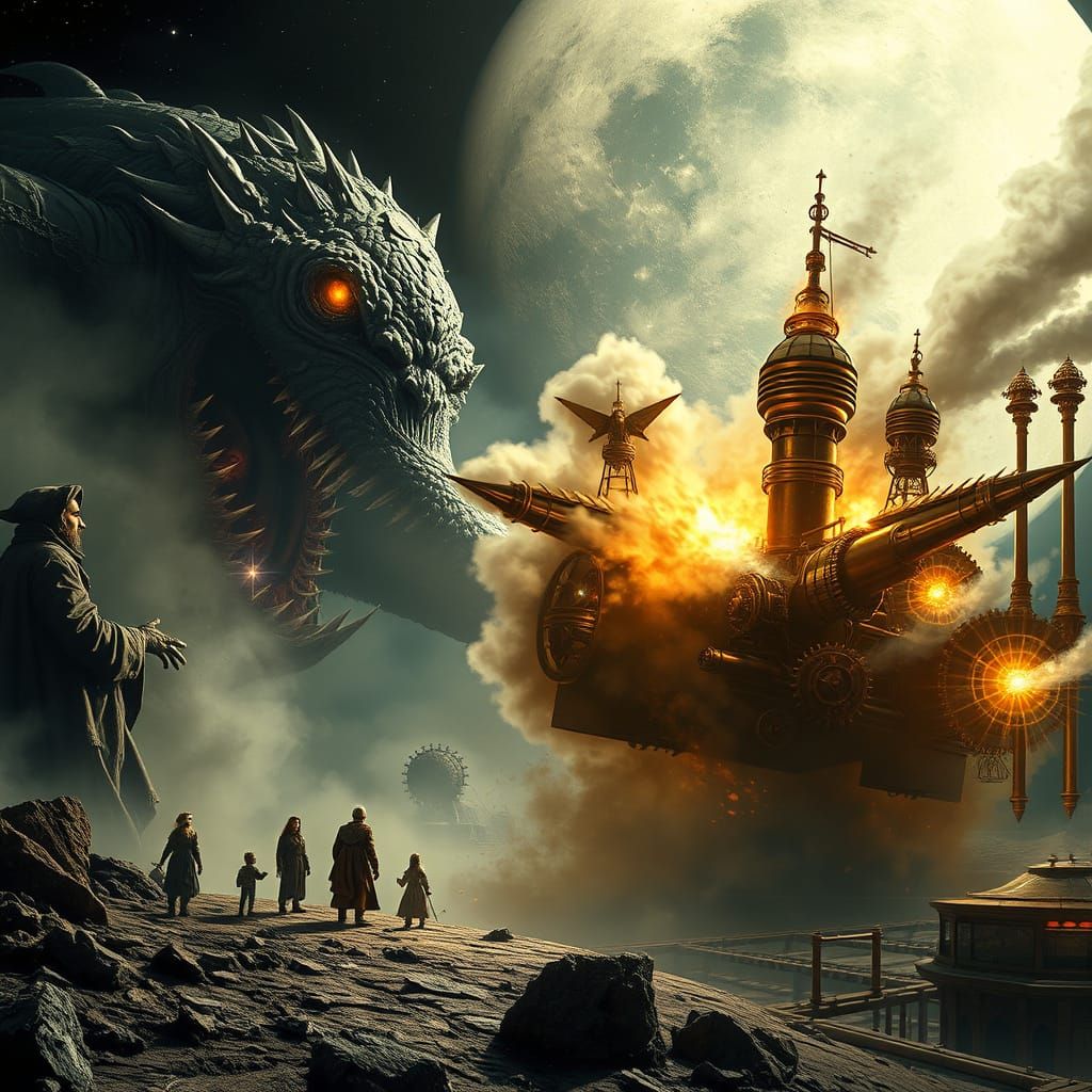 Steampunk Reviver Defeats Lunar Monster