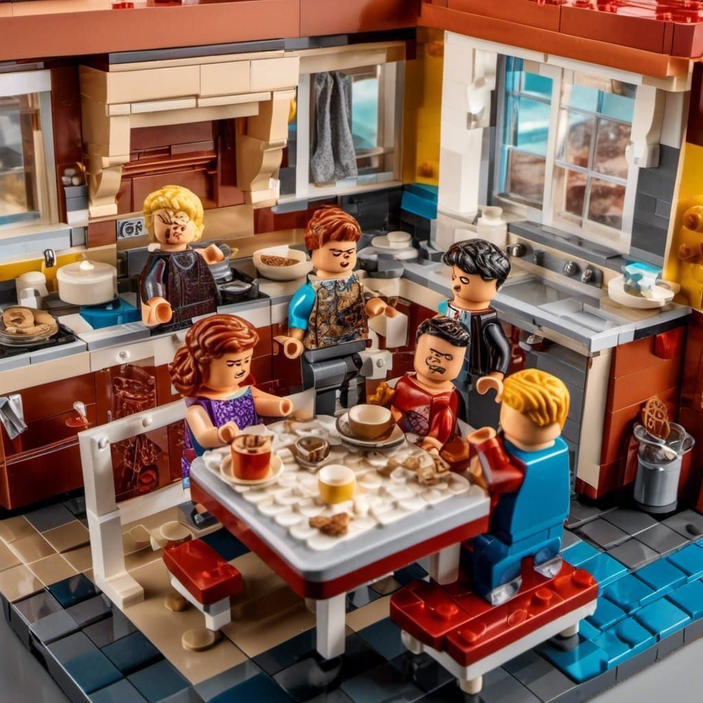 LEGO Family Dinner in 1950s Diner