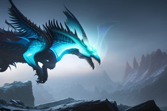 Icy Dragon Fantasy Art in Unreal Engine