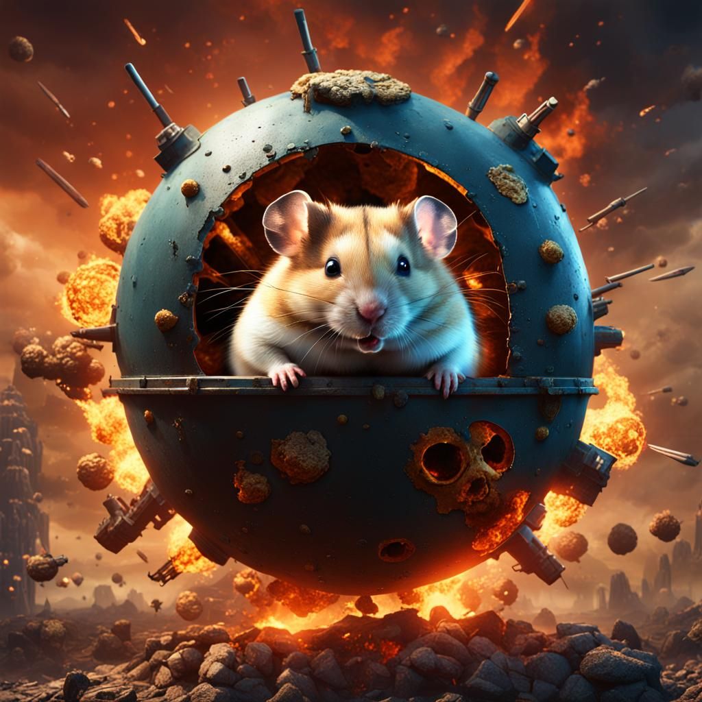 Hamster Eats Atomic Bomb: Detailed Matte Painting