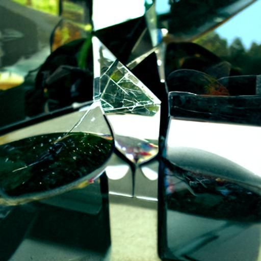 Abstract Mirrored Glass Shards Reflection