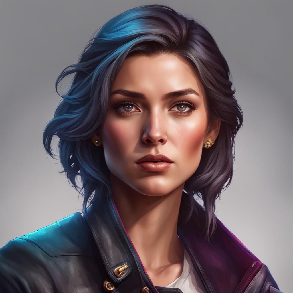 Confident Entrepreneur Girl Portrait: Artstation Concept Art